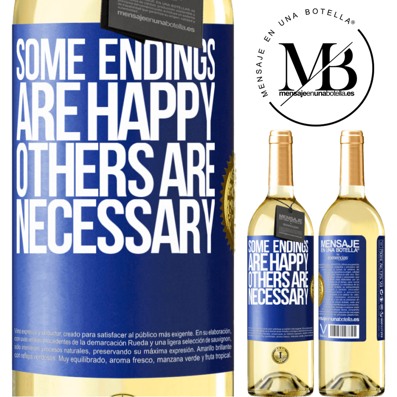 29,95 € Free Shipping | White Wine WHITE Edition Some endings are happy. Others are necessary Blue Label. Customizable label Young wine Harvest 2022 Verdejo