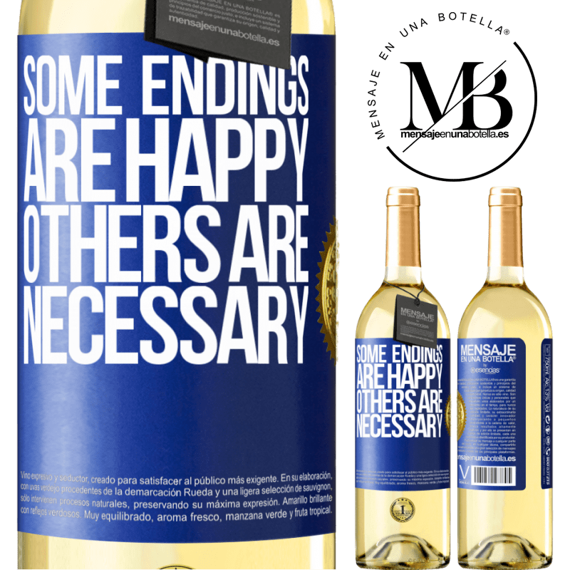 29,95 € Free Shipping | White Wine WHITE Edition Some endings are happy. Others are necessary Blue Label. Customizable label Young wine Harvest 2024 Verdejo