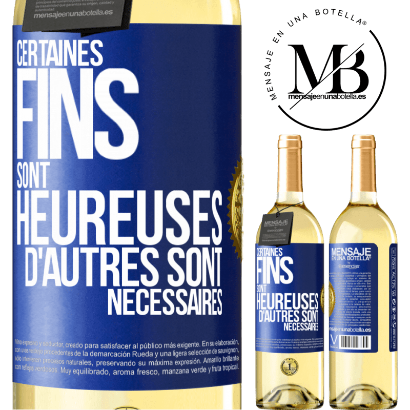 29,95 € Envoi gratuit | Vin blanc Édition WHITE Certaines fins sont heureuses. D'autres sont nécessaires Étiquette Bleue. Étiquette personnalisable Vin jeune Récolte 2024 Verdejo