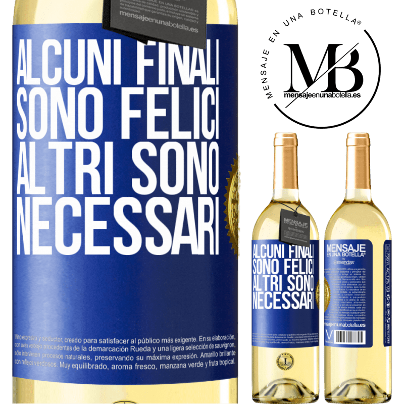 29,95 € Spedizione Gratuita | Vino bianco Edizione WHITE Alcuni finali sono felici. Altri sono necessari Etichetta Blu. Etichetta personalizzabile Vino giovane Raccogliere 2024 Verdejo