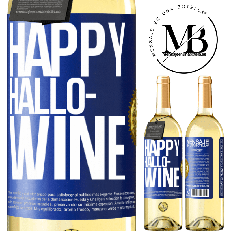 29,95 € Free Shipping | White Wine WHITE Edition Happy Hallo-Wine Blue Label. Customizable label Young wine Harvest 2024 Verdejo