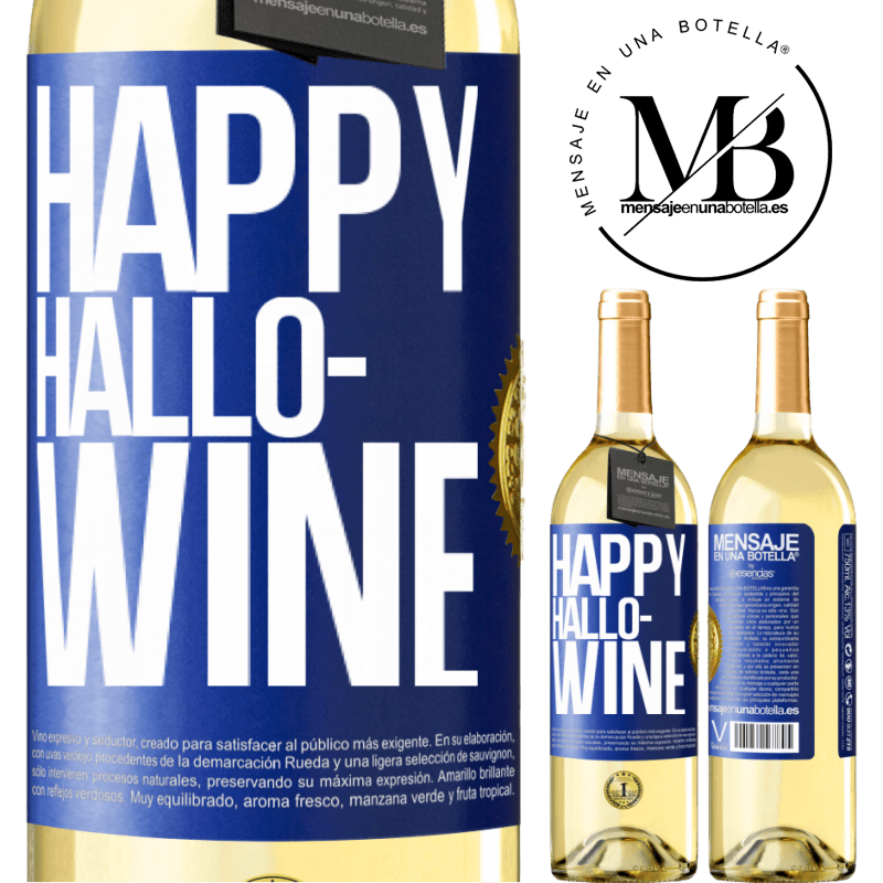 29,95 € Spedizione Gratuita | Vino bianco Edizione WHITE Happy Hallo-Wine Etichetta Blu. Etichetta personalizzabile Vino giovane Raccogliere 2024 Verdejo