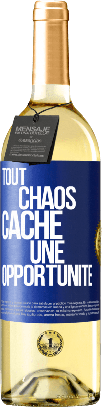 29,95 € | Vin blanc Édition WHITE Tout chaos cache une opportunité Étiquette Bleue. Étiquette personnalisable Vin jeune Récolte 2024 Verdejo