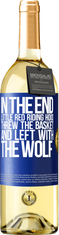 29,95 € Free Shipping | White Wine WHITE Edition In the end, Little Red Riding Hood threw the basket and left with the wolf Blue Label. Customizable label Young wine Harvest 2023 Verdejo