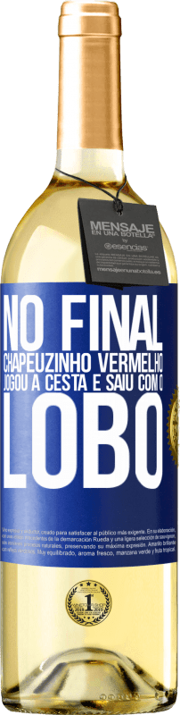 29,95 € | Vinho branco Edição WHITE No final, Chapeuzinho Vermelho jogou a cesta e saiu com o lobo Etiqueta Azul. Etiqueta personalizável Vinho jovem Colheita 2025 Verdejo