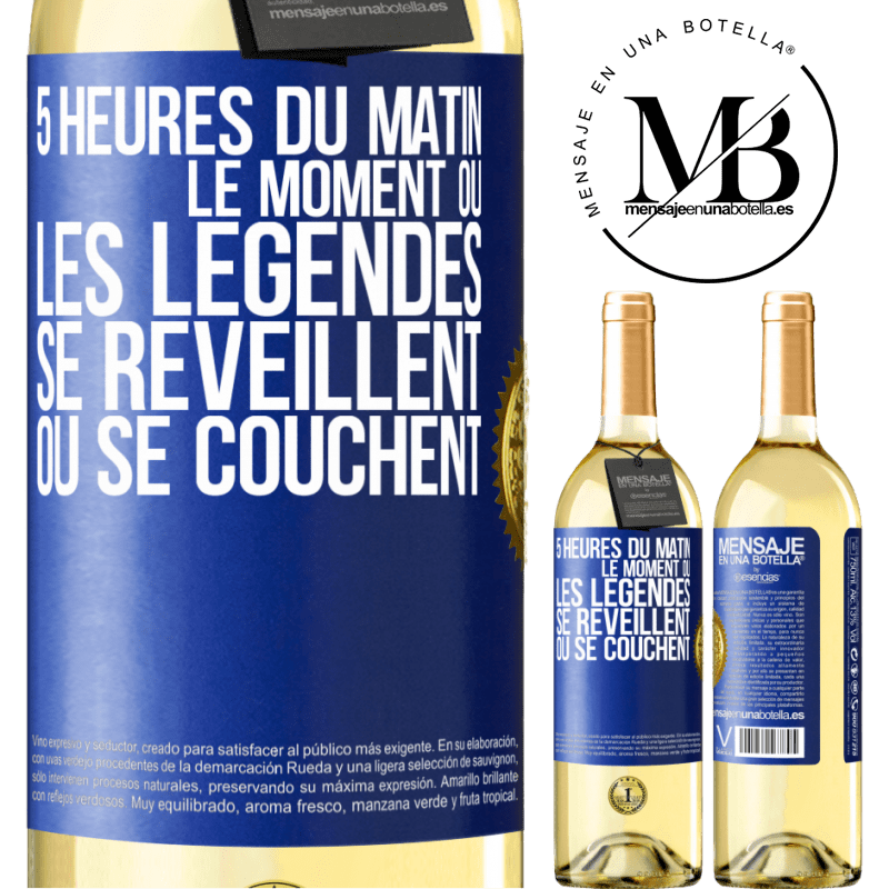 29,95 € Envoi gratuit | Vin blanc Édition WHITE 5 heures du matin. Le moment où les légendes se réveillent ou se couchent Étiquette Bleue. Étiquette personnalisable Vin jeune Récolte 2024 Verdejo