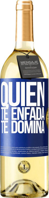 29,95 € | Vino Blanco Edición WHITE Quien te enfada, te domina Etiqueta Azul. Etiqueta personalizable Vino joven Cosecha 2023 Verdejo