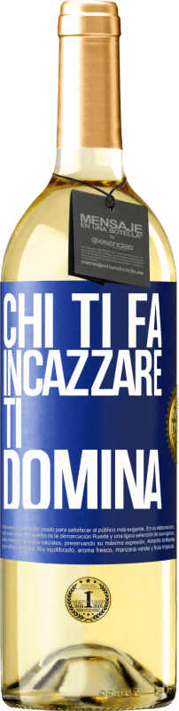 29,95 € | Vino bianco Edizione WHITE Chi ti fa incazzare, ti domina Etichetta Blu. Etichetta personalizzabile Vino giovane Raccogliere 2023 Verdejo