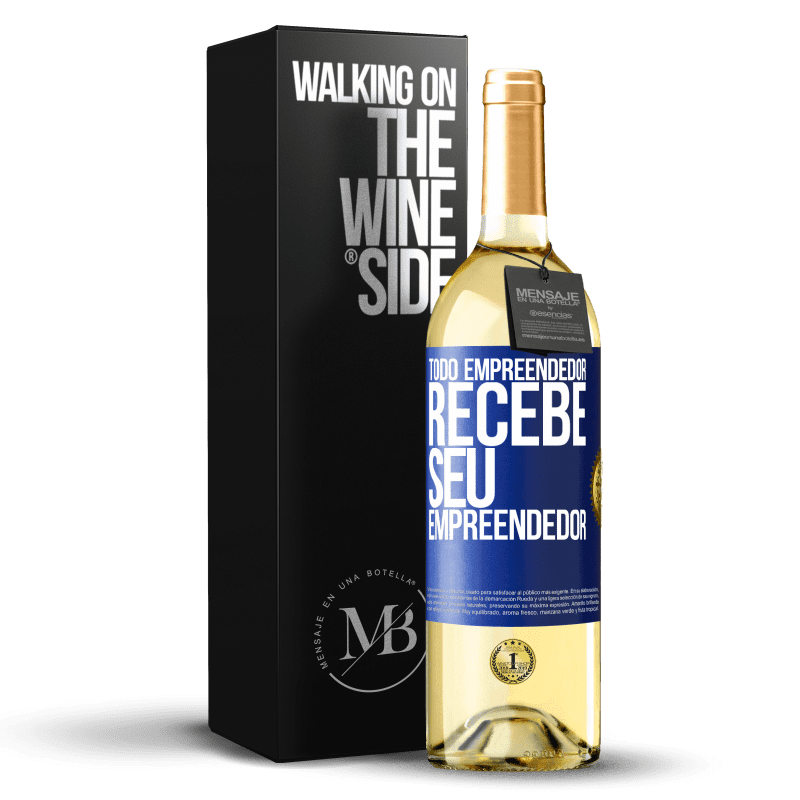 29,95 € Envio grátis | Vinho branco Edição WHITE Todo empreendedor recebe seu empreendedor Etiqueta Azul. Etiqueta personalizável Vinho jovem Colheita 2024 Verdejo