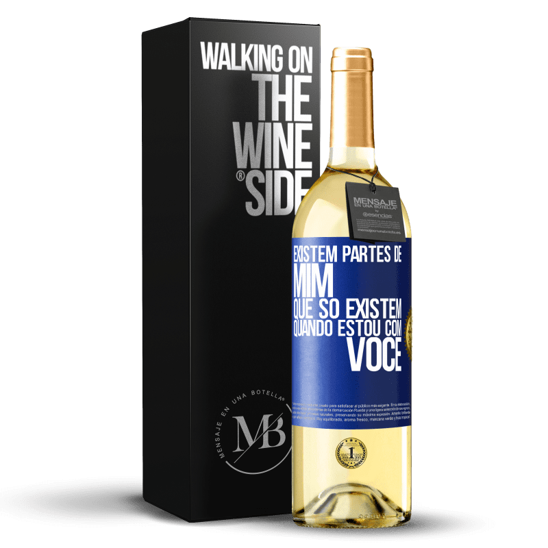 29,95 € Envio grátis | Vinho branco Edição WHITE Existem partes de mim que só existem quando estou com você Etiqueta Azul. Etiqueta personalizável Vinho jovem Colheita 2025 Verdejo