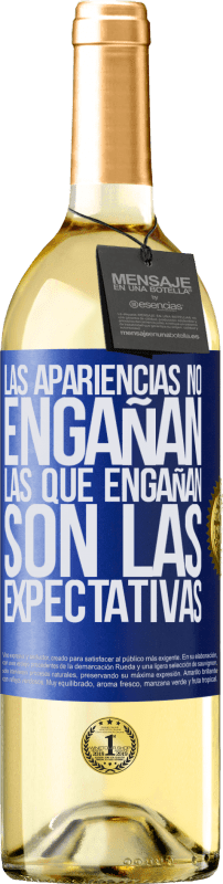 29,95 € | Vino Blanco Edición WHITE Las apariencias no engañan. Las que engañan son las expectativas Etiqueta Azul. Etiqueta personalizable Vino joven Cosecha 2025 Verdejo