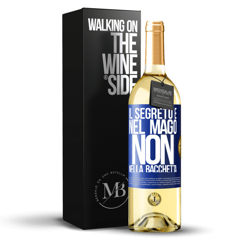 29,95 € Spedizione Gratuita | Vino bianco Edizione WHITE Il segreto è nel mago, non nella bacchetta Etichetta Blu. Etichetta personalizzabile Vino giovane Raccogliere 2024 Verdejo