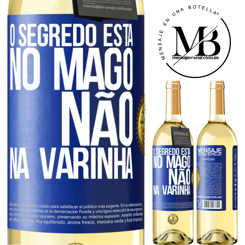 29,95 € Envio grátis | Vinho branco Edição WHITE O segredo está no mago, não na varinha Etiqueta Azul. Etiqueta personalizável Vinho jovem Colheita 2024 Verdejo