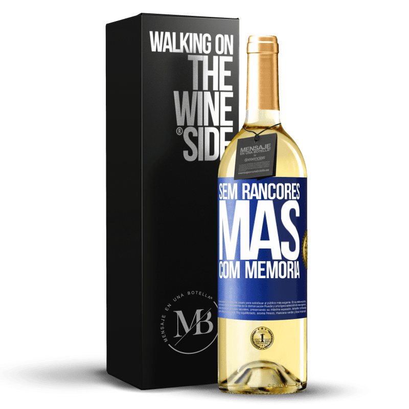 29,95 € Envio grátis | Vinho branco Edição WHITE Sem rancores, mas com memória Etiqueta Azul. Etiqueta personalizável Vinho jovem Colheita 2024 Verdejo