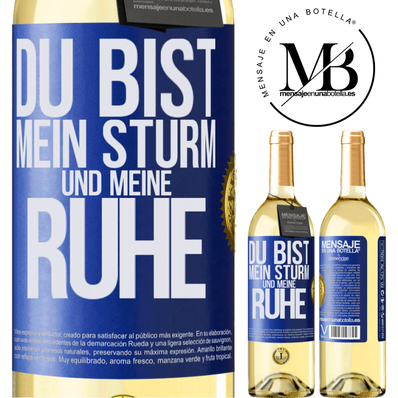 29,95 € Kostenloser Versand | Weißwein WHITE Ausgabe Du bist mein Sturm und meine Ruhe Blaue Markierung. Anpassbares Etikett Junger Wein Ernte 2023 Verdejo