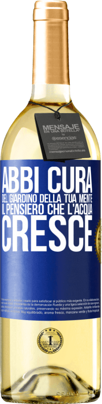 29,95 € | Vino bianco Edizione WHITE Abbi cura del giardino della tua mente. Il pensiero che l'acqua cresce Etichetta Blu. Etichetta personalizzabile Vino giovane Raccogliere 2024 Verdejo