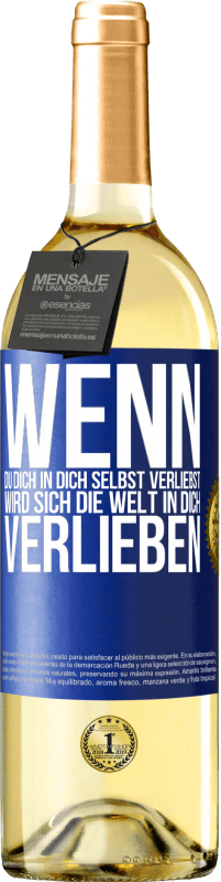 29,95 € Kostenloser Versand | Weißwein WHITE Ausgabe Wenn du dich in dich selbst verliebst, wird sich die Welt in dich verlieben Blaue Markierung. Anpassbares Etikett Junger Wein Ernte 2025 Verdejo
