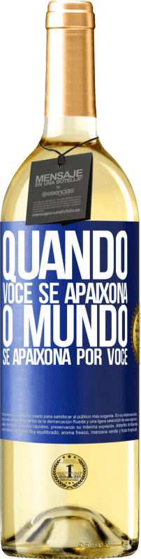 29,95 € | Vinho branco Edição WHITE Quando você se apaixona, o mundo se apaixona por você Etiqueta Azul. Etiqueta personalizável Vinho jovem Colheita 2024 Verdejo