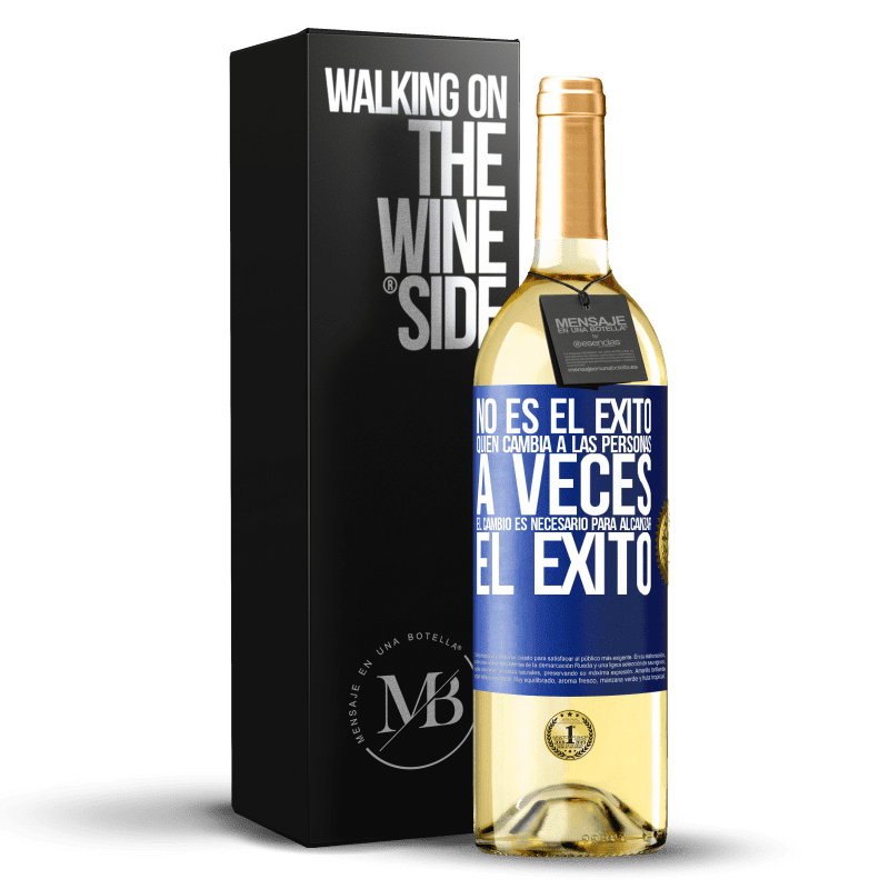 29,95 € Envoi gratuit | Vin blanc Édition WHITE Ce n'est pas le succès qui change les gens. Parfois, le changement est nécessaire pour réussir Étiquette Bleue. Étiquette personnalisable Vin jeune Récolte 2022 Verdejo