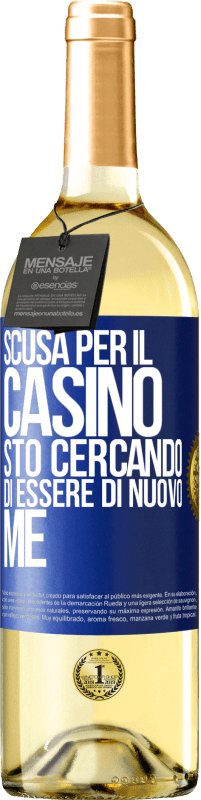 29,95 € | Vino bianco Edizione WHITE Scusa per il casino, sto cercando di essere di nuovo me Etichetta Blu. Etichetta personalizzabile Vino giovane Raccogliere 2024 Verdejo