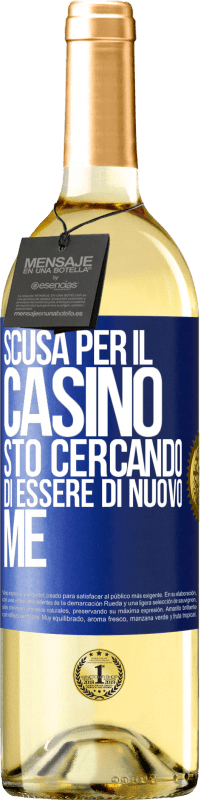 29,95 € | Vino bianco Edizione WHITE Scusa per il casino, sto cercando di essere di nuovo me Etichetta Blu. Etichetta personalizzabile Vino giovane Raccogliere 2025 Verdejo