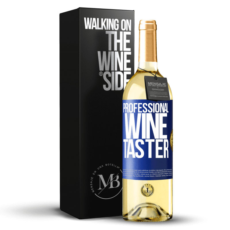 29,95 € Spedizione Gratuita | Vino bianco Edizione WHITE Professional wine taster Etichetta Blu. Etichetta personalizzabile Vino giovane Raccogliere 2025 Verdejo