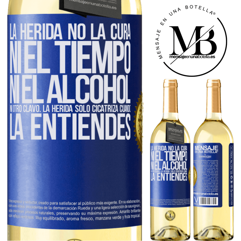 29,95 € Envoi gratuit | Vin blanc Édition WHITE La plaie ne guérit pas, ne prend pas de temps, ni d'alcool, ni aucun autre ongle. La blessure ne guérit que lorsque vous la Étiquette Bleue. Étiquette personnalisable Vin jeune Récolte 2022 Verdejo
