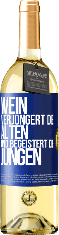 29,95 € | Weißwein WHITE Ausgabe Wein verjüngert die Alten und begeistert die Jungen Blaue Markierung. Anpassbares Etikett Junger Wein Ernte 2023 Verdejo