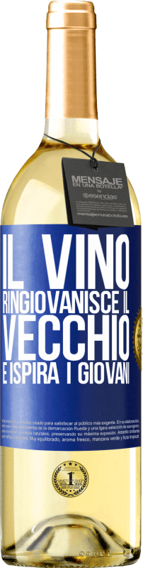 29,95 € | Vino bianco Edizione WHITE Il vino ringiovanisce il vecchio e ispira i giovani Etichetta Blu. Etichetta personalizzabile Vino giovane Raccogliere 2023 Verdejo