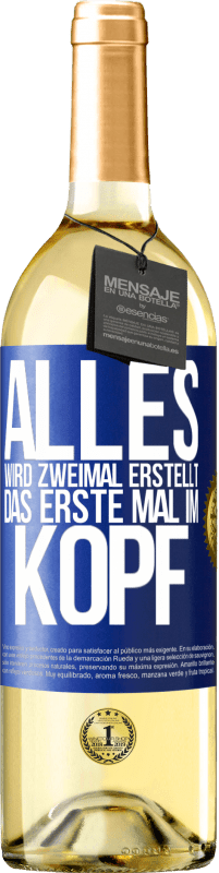 29,95 € | Weißwein WHITE Ausgabe Alles wird zweimal erstellt. Das erste Mal im Kopf Blaue Markierung. Anpassbares Etikett Junger Wein Ernte 2023 Verdejo