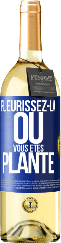 29,95 € | Vin blanc Édition WHITE Fleurissez- là où vous êtes planté Étiquette Bleue. Étiquette personnalisable Vin jeune Récolte 2024 Verdejo