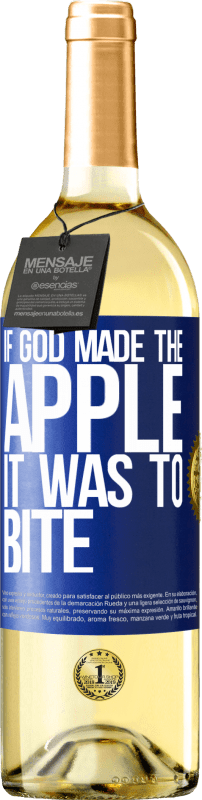 29,95 € | Белое вино Издание WHITE Если бы Бог создал яблоко, это должно было укусить Синяя метка. Настраиваемая этикетка Молодое вино Урожай 2023 Verdejo