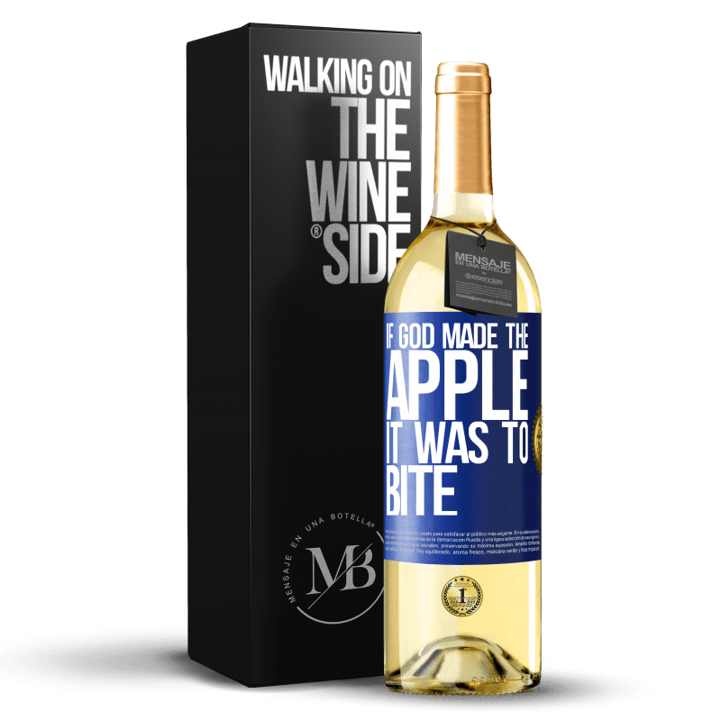 29,95 € 免费送货 | 白葡萄酒 WHITE版 如果上帝造了苹果，那就要咬人 蓝色标签. 可自定义的标签 青年酒 收成 2023 Verdejo