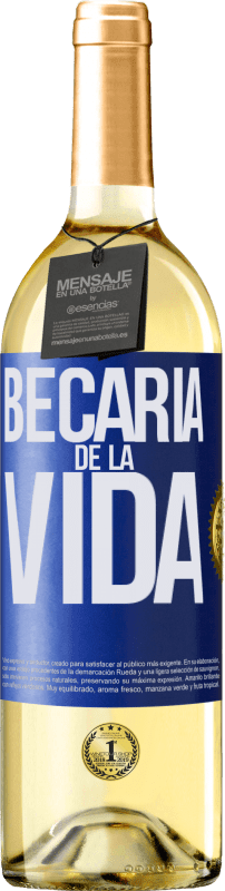 29,95 € Envío gratis | Vino Blanco Edición WHITE Becaria de la vida Etiqueta Azul. Etiqueta personalizable Vino joven Cosecha 2025 Verdejo