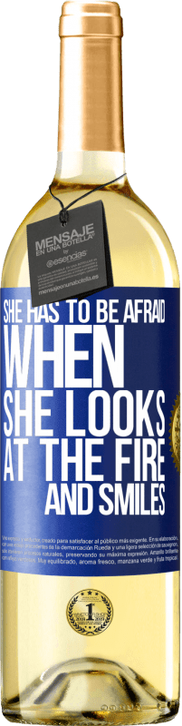 29,95 € | White Wine WHITE Edition She has to be afraid when she looks at the fire and smiles Blue Label. Customizable label Young wine Harvest 2024 Verdejo