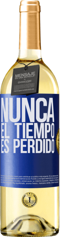 29,95 € | Vino Blanco Edición WHITE Nunca el tiempo es perdido Etiqueta Azul. Etiqueta personalizable Vino joven Cosecha 2023 Verdejo