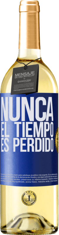 29,95 € | Vino Blanco Edición WHITE Nunca el tiempo es perdido Etiqueta Azul. Etiqueta personalizable Vino joven Cosecha 2024 Verdejo