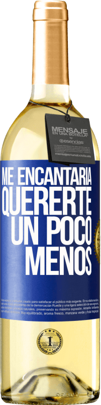 29,95 € | Vino Blanco Edición WHITE Me encantaría quererte un poco menos Etiqueta Azul. Etiqueta personalizable Vino joven Cosecha 2023 Verdejo
