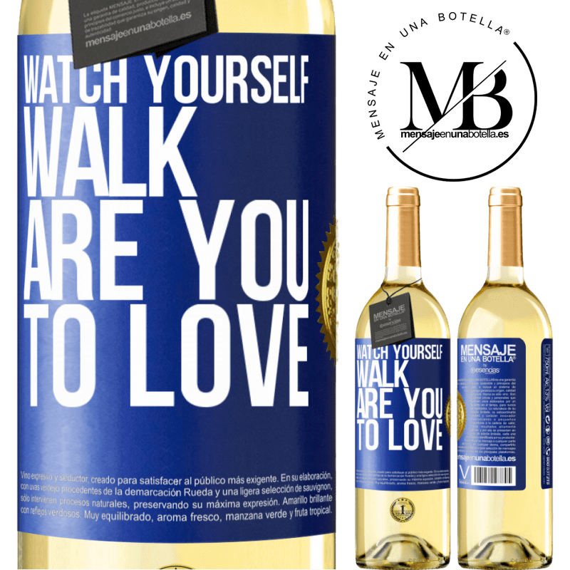 29,95 € Free Shipping | White Wine WHITE Edition Watch yourself walk. Are you to love Blue Label. Customizable label Young wine Harvest 2022 Verdejo