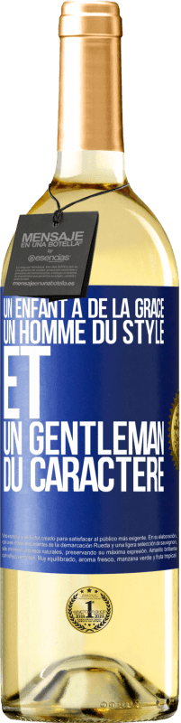 29,95 € | Vin blanc Édition WHITE Un enfant a de la grâce, un homme du style et un gentleman du caractère Étiquette Bleue. Étiquette personnalisable Vin jeune Récolte 2024 Verdejo