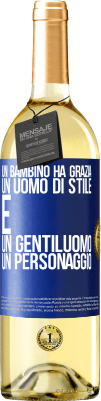 29,95 € | Vino bianco Edizione WHITE Un bambino ha grazia, un uomo di stile e un gentiluomo, un personaggio Etichetta Blu. Etichetta personalizzabile Vino giovane Raccogliere 2025 Verdejo