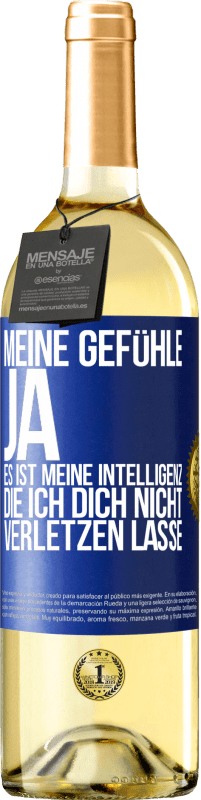 29,95 € | Weißwein WHITE Ausgabe Meine Gefühle, ja. Es ist meine Intelligenz, die ich dich nicht verletzen lasse Blaue Markierung. Anpassbares Etikett Junger Wein Ernte 2024 Verdejo