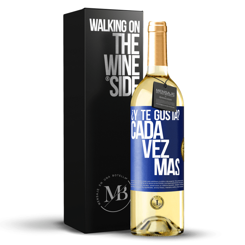 29,95 € Envío gratis | Vino Blanco Edición WHITE ¿Y te gusta? Cada vez más Etiqueta Azul. Etiqueta personalizable Vino joven Cosecha 2022 Verdejo