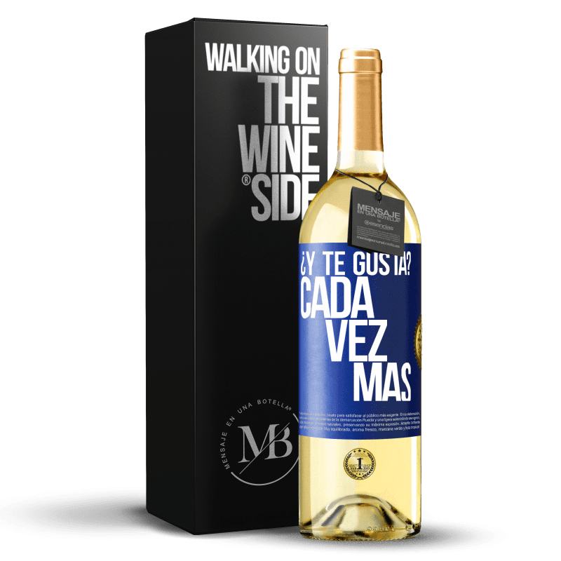 29,95 € Envío gratis | Vino Blanco Edición WHITE ¿Y te gusta? Cada vez más Etiqueta Azul. Etiqueta personalizable Vino joven Cosecha 2023 Verdejo
