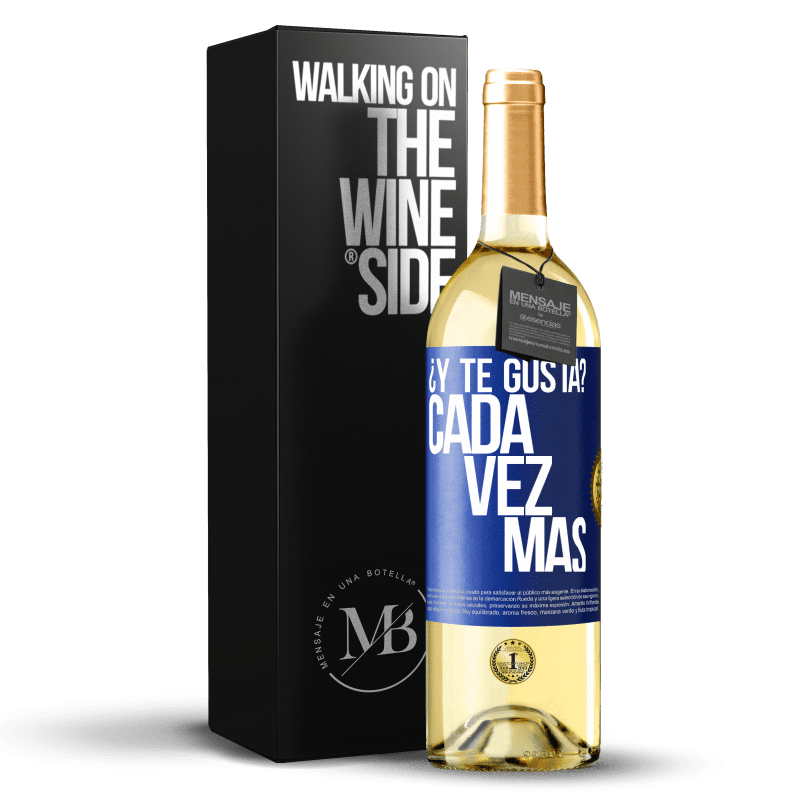 29,95 € Envío gratis | Vino Blanco Edición WHITE ¿Y te gusta? Cada vez más Etiqueta Azul. Etiqueta personalizable Vino joven Cosecha 2024 Verdejo