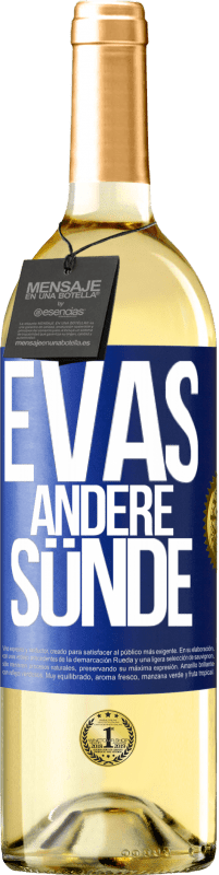 29,95 € Kostenloser Versand | Weißwein WHITE Ausgabe Evas andere Sünde Blaue Markierung. Anpassbares Etikett Junger Wein Ernte 2023 Verdejo