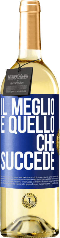 29,95 € Spedizione Gratuita | Vino bianco Edizione WHITE Il meglio è quello che succede Etichetta Blu. Etichetta personalizzabile Vino giovane Raccogliere 2023 Verdejo