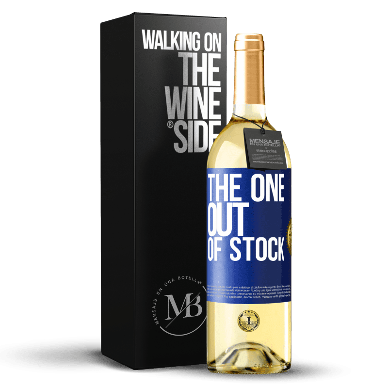 29,95 € Envío gratis | Vino Blanco Edición WHITE The one out of stock Etiqueta Azul. Etiqueta personalizable Vino joven Cosecha 2023 Verdejo