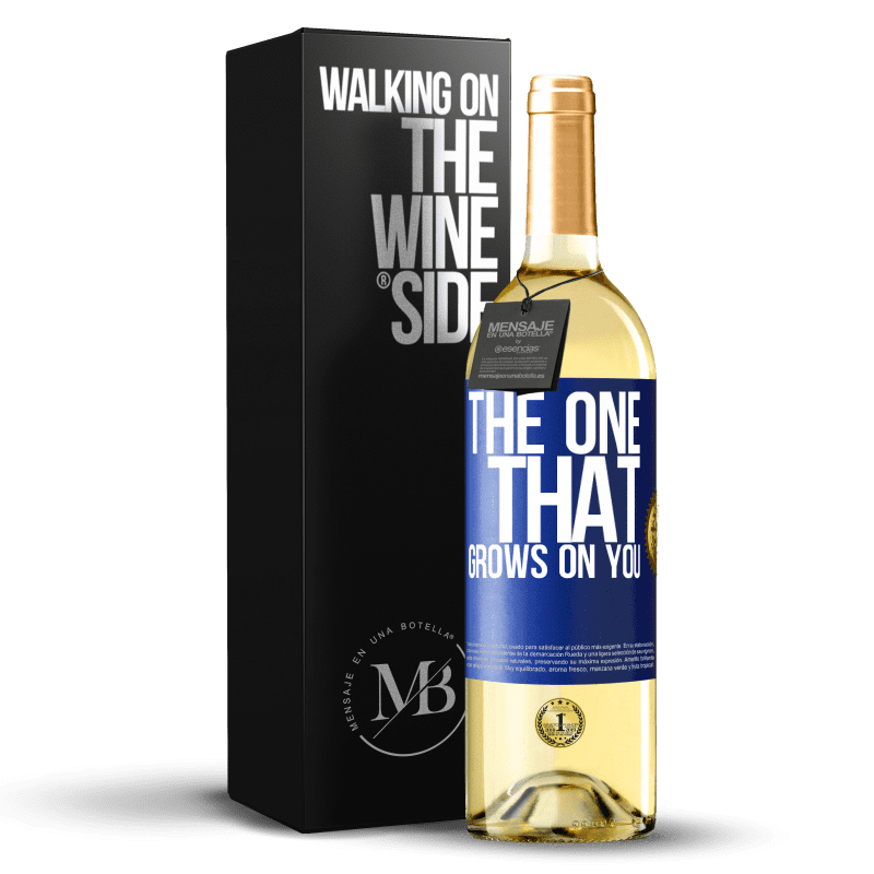 29,95 € Spedizione Gratuita | Vino bianco Edizione WHITE The one that grows on you Etichetta Blu. Etichetta personalizzabile Vino giovane Raccogliere 2025 Verdejo