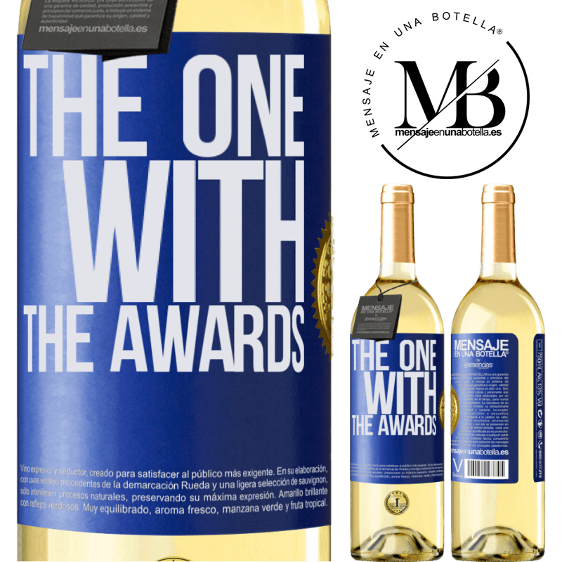 29,95 € Envoi gratuit | Vin blanc Édition WHITE The one with the awards Étiquette Bleue. Étiquette personnalisable Vin jeune Récolte 2022 Verdejo